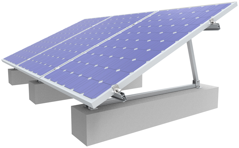 Ballasted Flat Roof Portrait Solar Mounting